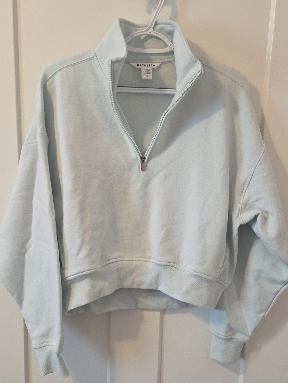 Athleta Pale Blue Half-Zip Sweatshirt